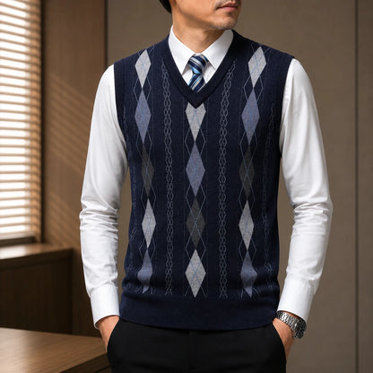 Classic V-Neck Argyle Vest
