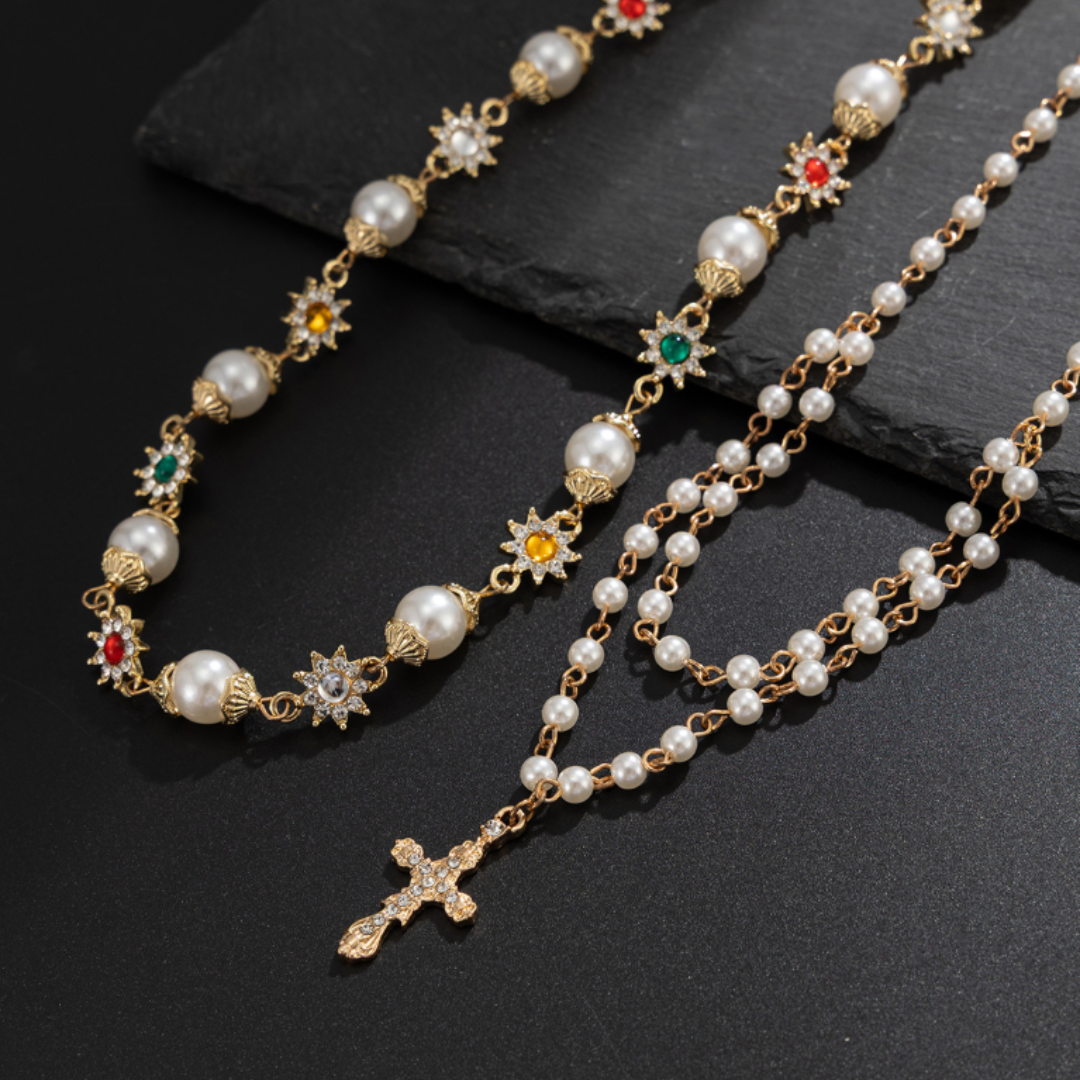 Pearl Cross Necklace