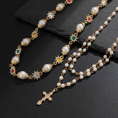 Pearl Cross Necklace