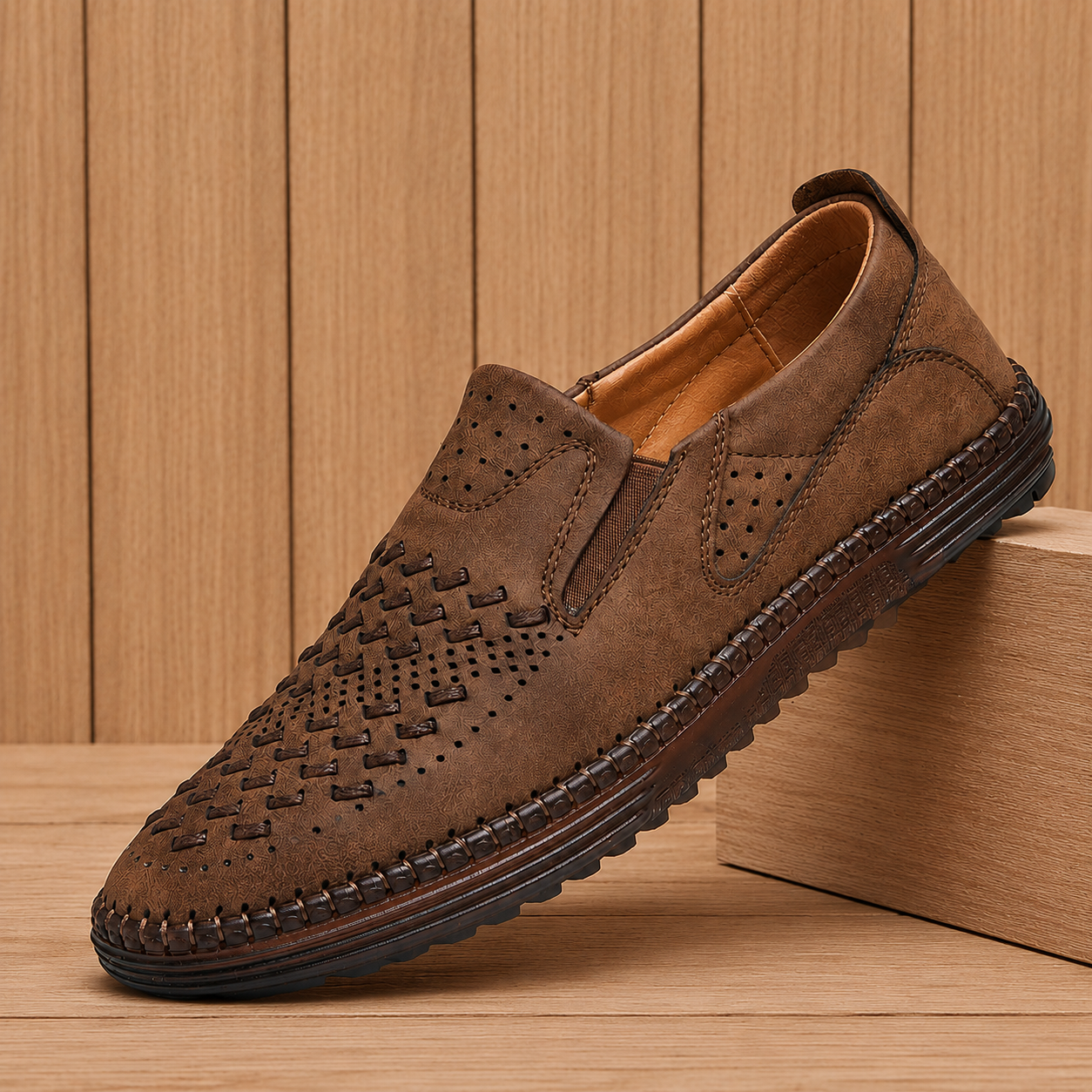 Perforated Casual Slip-Ons