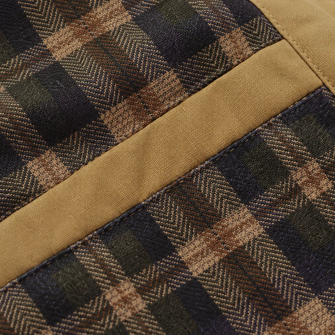 Plaid Lined Button Jacket
