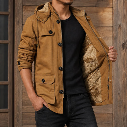 Plush Lined Hooded Jacket