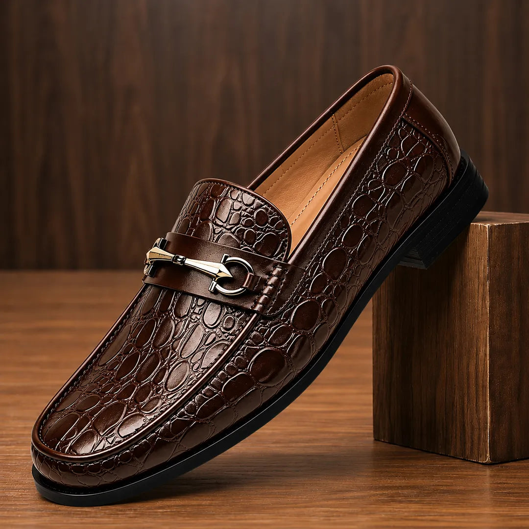Polished Buckle Loafers