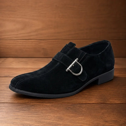 Polished Buckle Strap Shoes