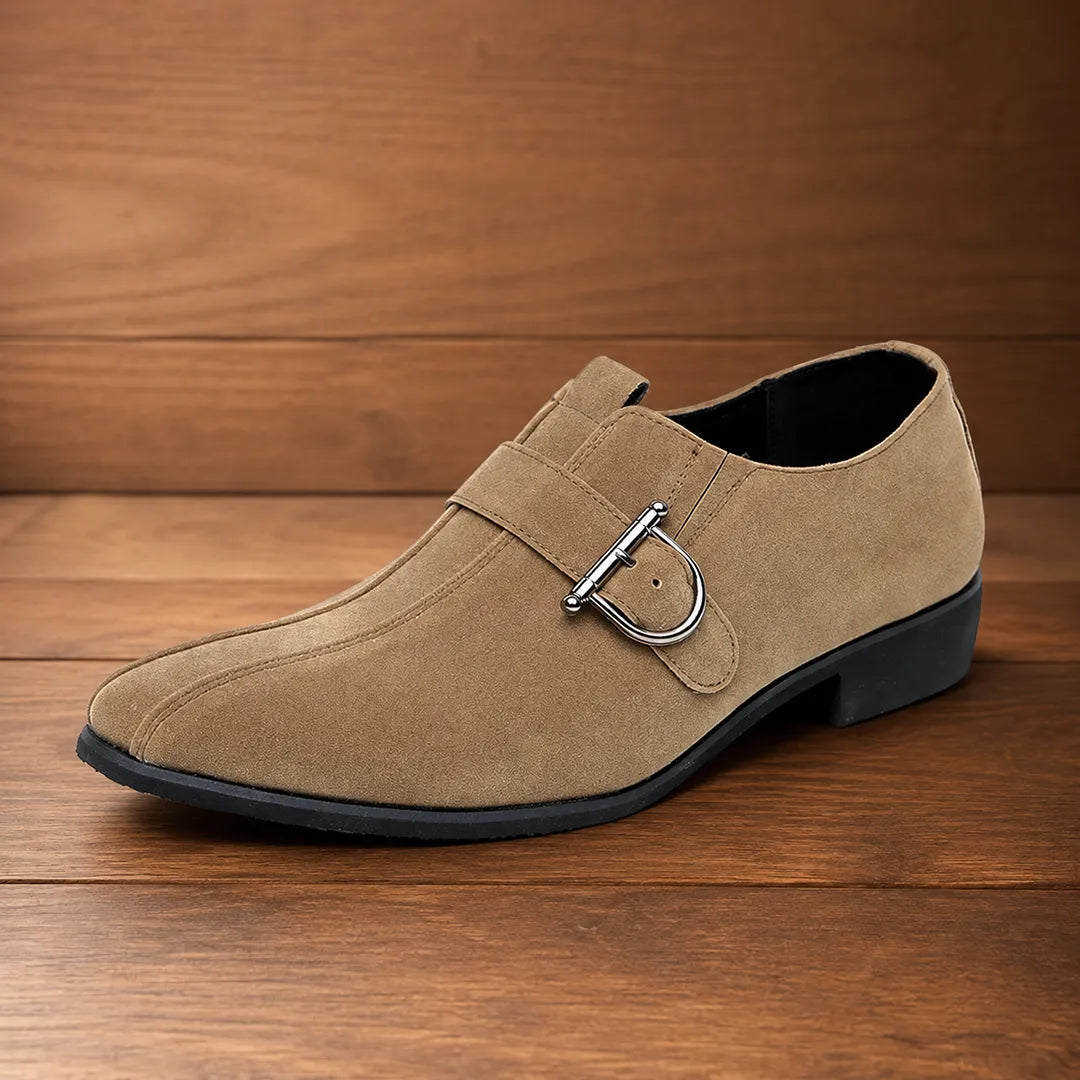 Polished Buckle Strap Shoes