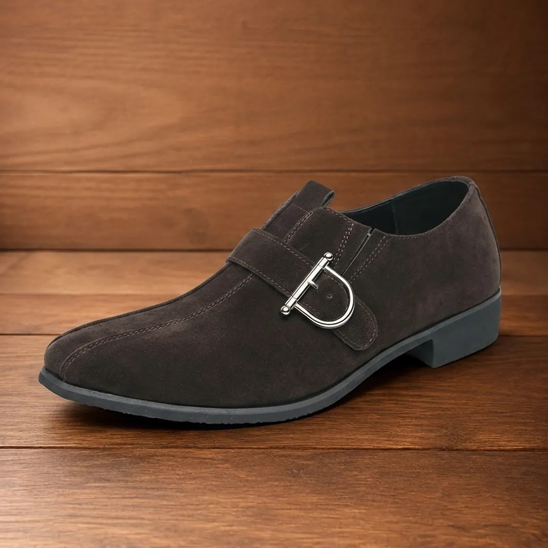 Polished Buckle Strap Shoes
