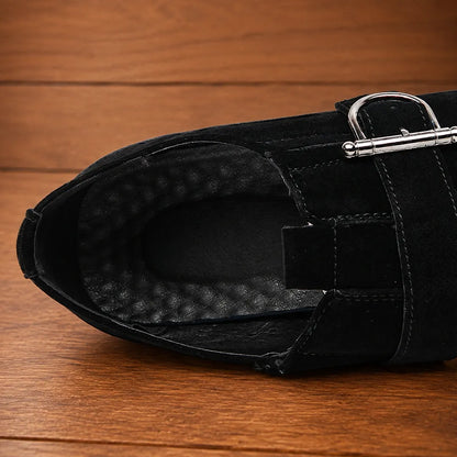 Polished Buckle Strap Shoes