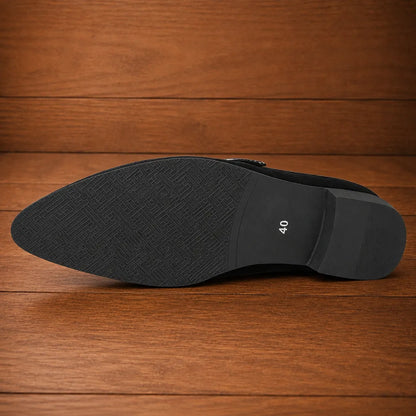 Polished Buckle Strap Shoes
