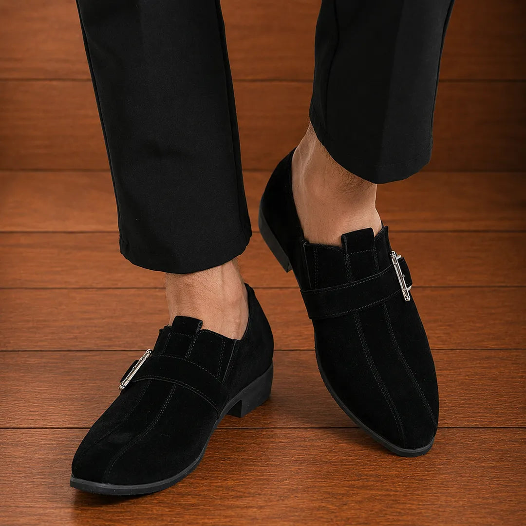 Polished Buckle Strap Shoes