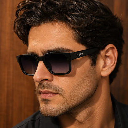 Polished Square Frame Sunglasses