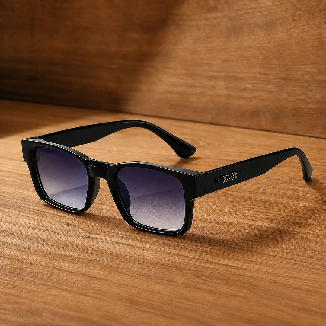 Polished Square Frame Sunglasses