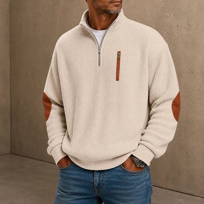 Quarter-Zip Ribbed Pullover