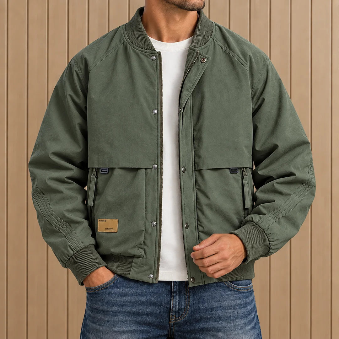 Quilted Utility Bomber Jacket
