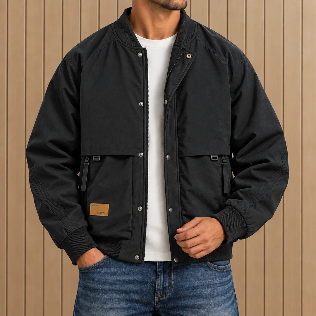 Quilted Utility Bomber Jacket