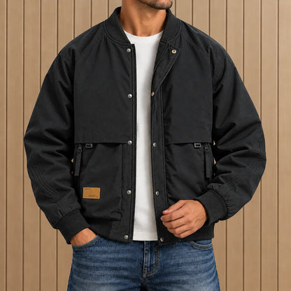 Quilted Utility Bomber Jacket