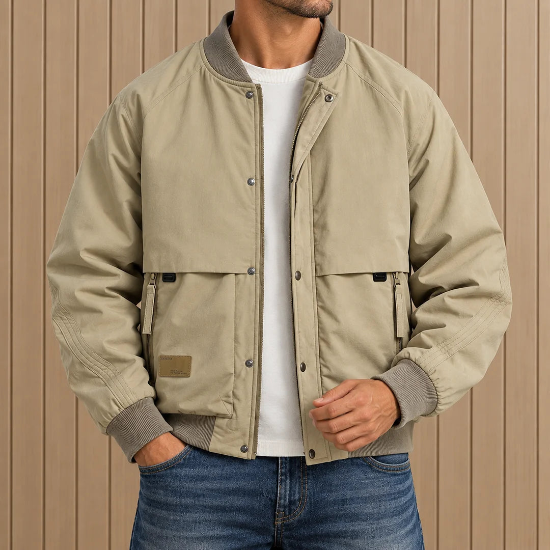 Quilted Utility Bomber Jacket