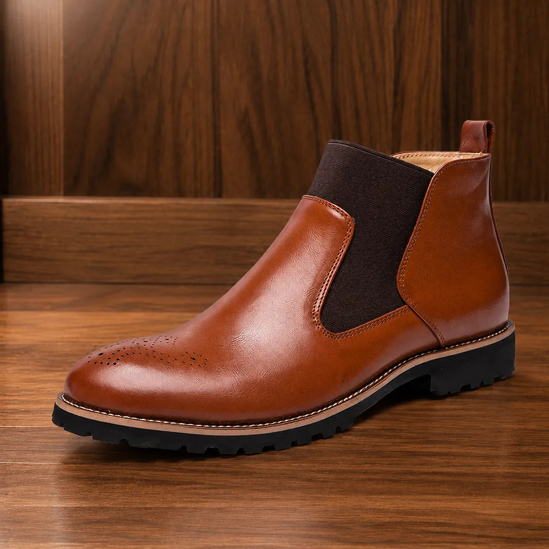 Refined Brogue Chelsea Boots