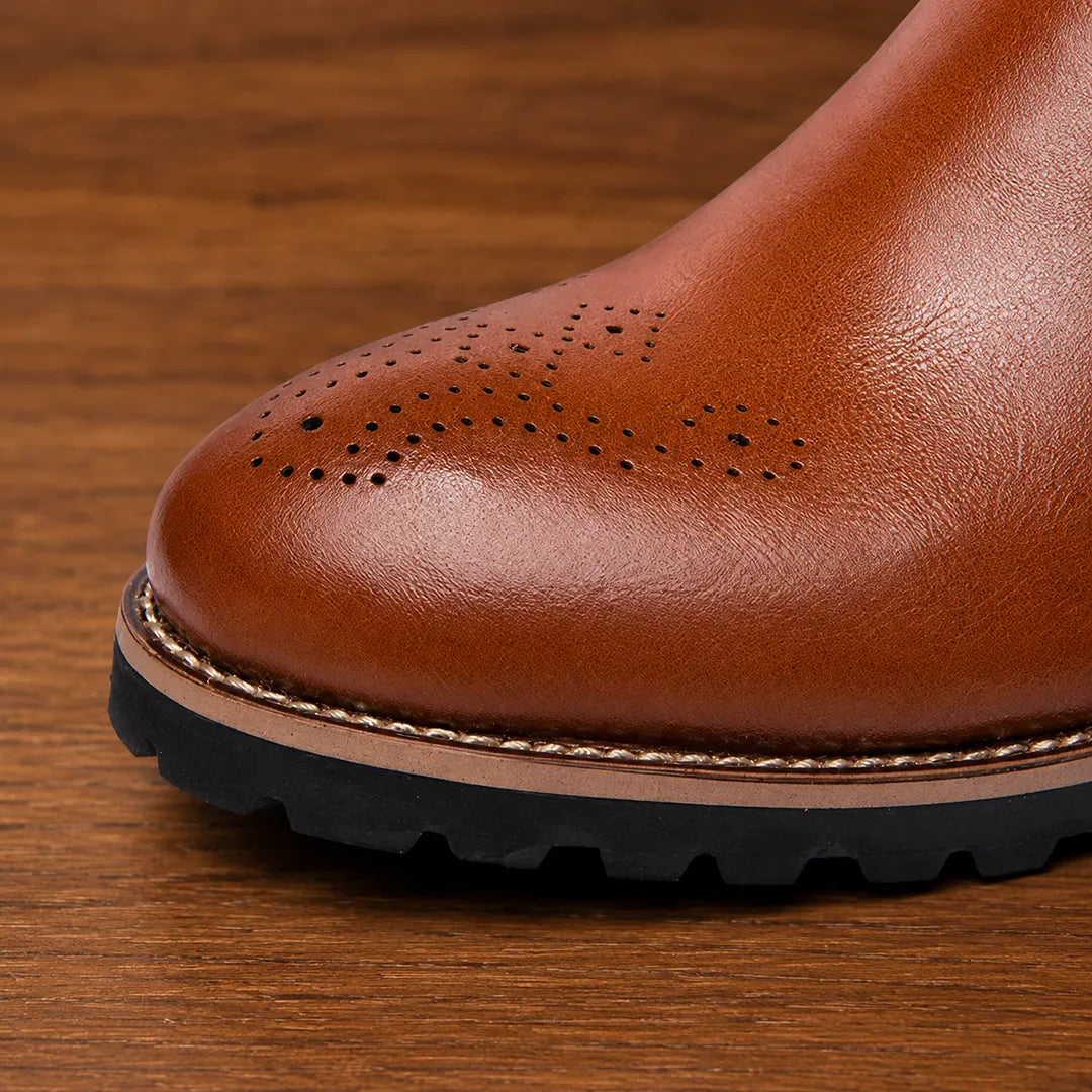 Refined Brogue Chelsea Boots