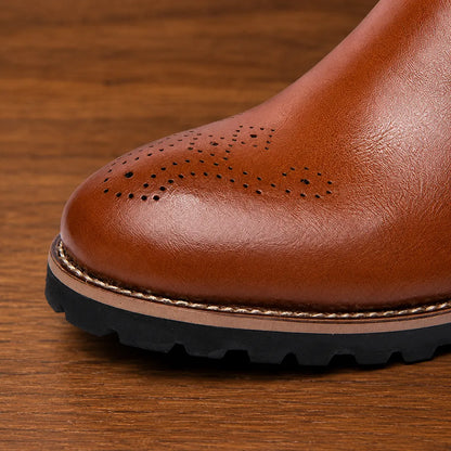 Refined Brogue Chelsea Boots