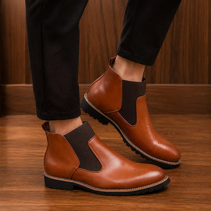 Refined Brogue Chelsea Boots
