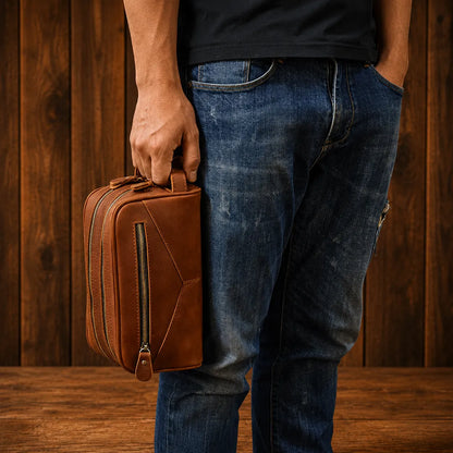 Refined Leather Clutch Bag