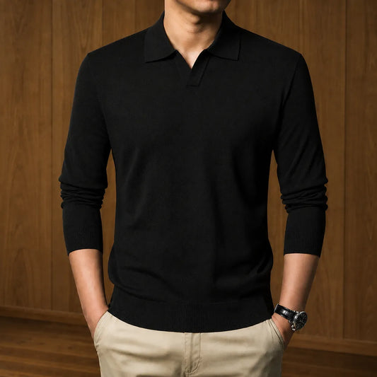 Refined Polo Knit Sweater