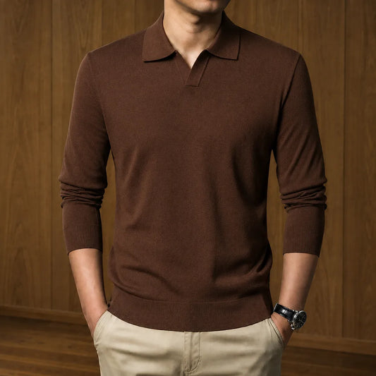 Refined Polo Knit Sweater
