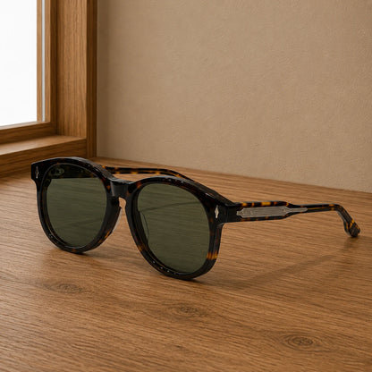 Refined Round Frame Sunglasses