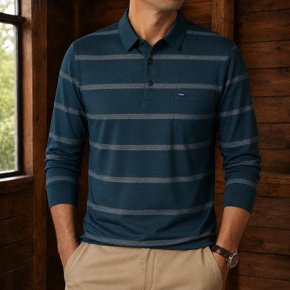 Refined Striped Polo Shirt