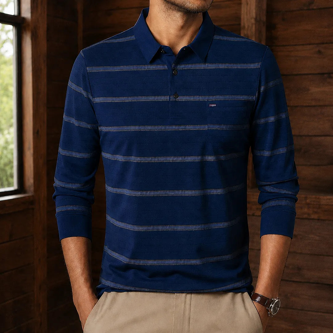 Refined Striped Polo Shirt