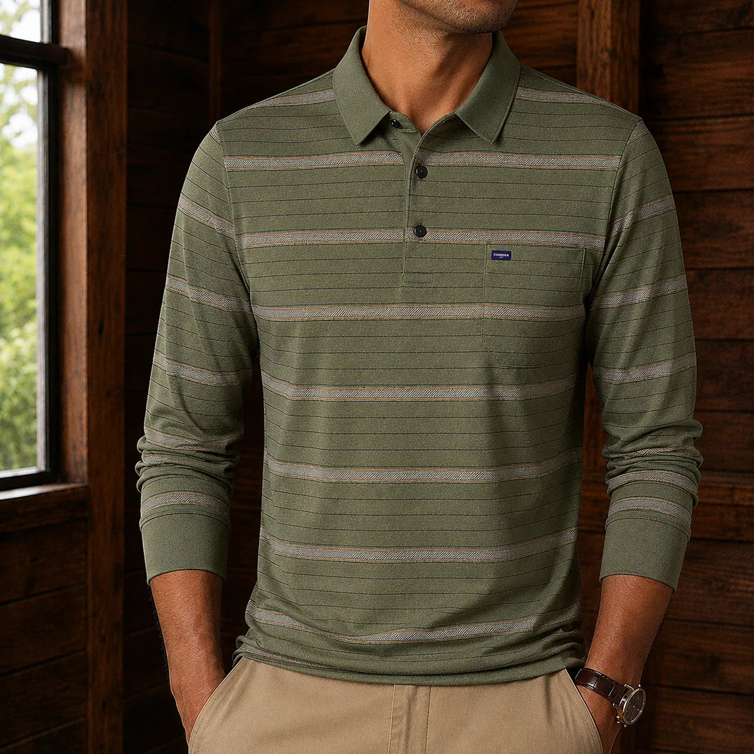 Refined Striped Polo Shirt