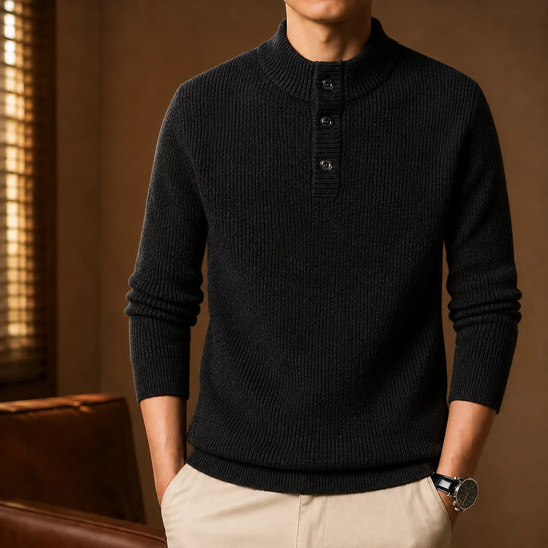 Ribbed Button Front Sweater