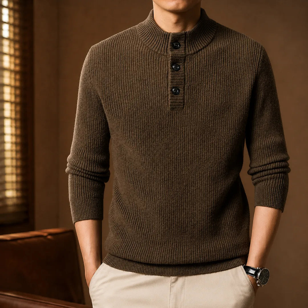Ribbed Button Front Sweater