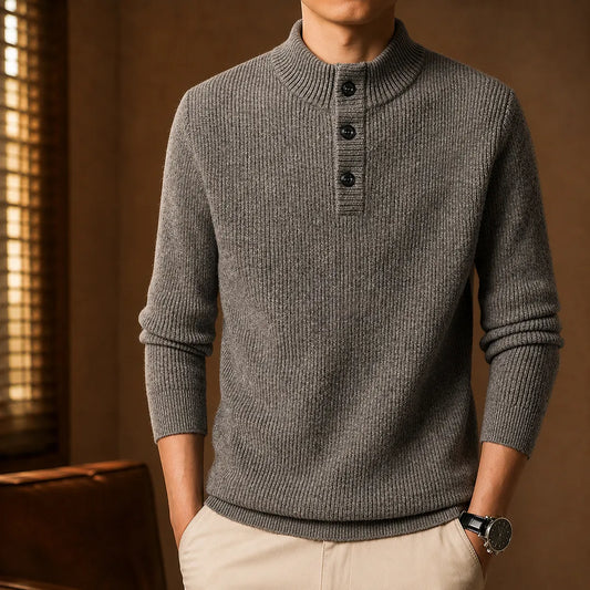 Ribbed Button Front Sweater