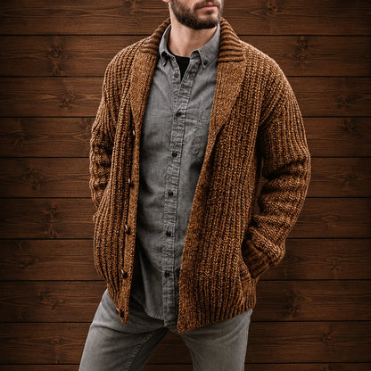 Ribbed Shawl Collar Cardigan