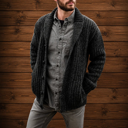 Ribbed Shawl Collar Cardigan
