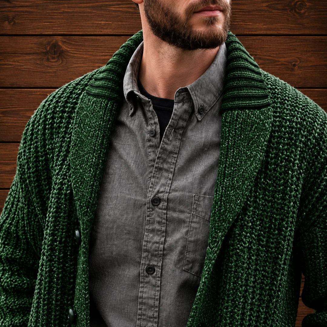 Ribbed Shawl Collar Cardigan