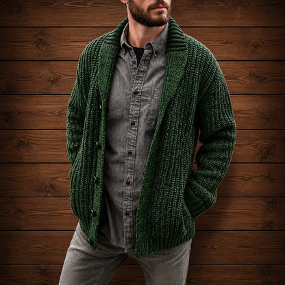 Ribbed Shawl Collar Cardigan