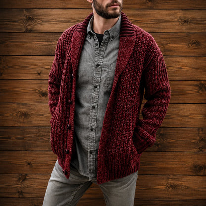 Ribbed Shawl Collar Cardigan