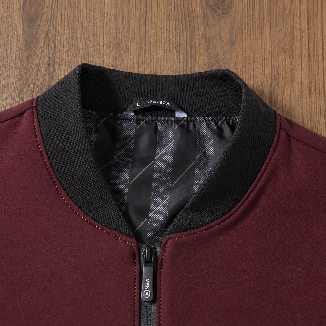 Ribbed Trim Bomber Jacket