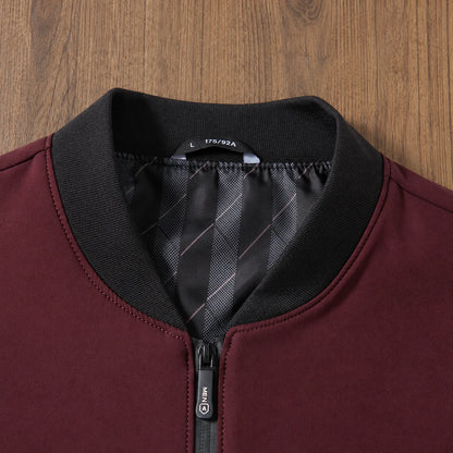 Ribbed Trim Bomber Jacket