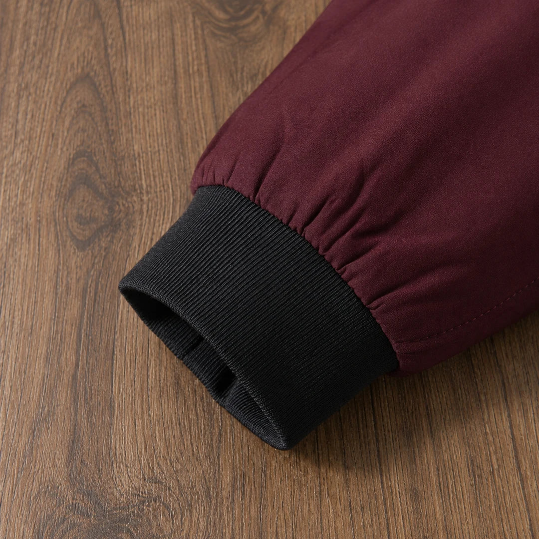 Ribbed Trim Bomber Jacket