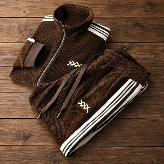 Ribbed Zip Tracksuit Set