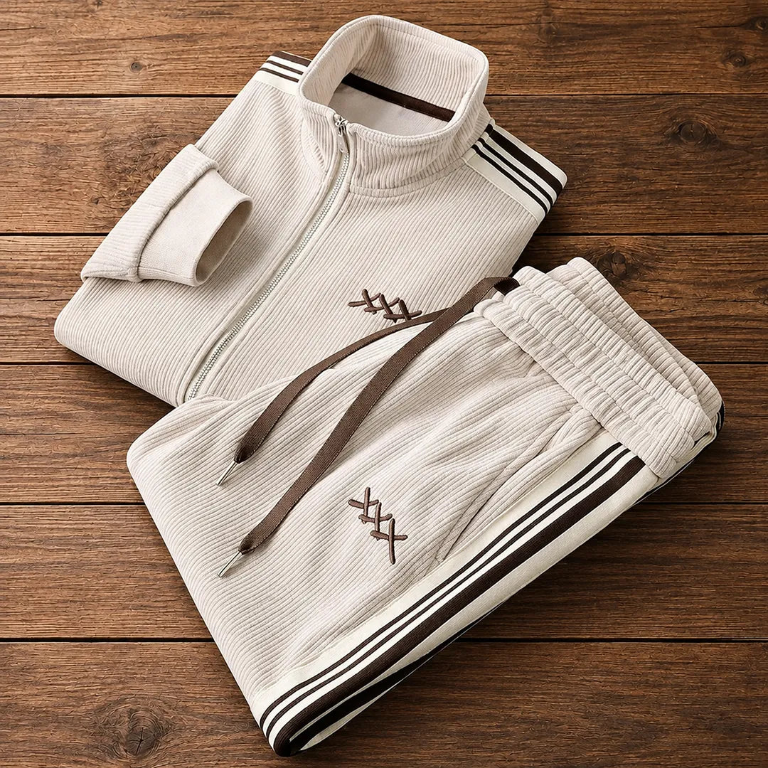 Ribbed Zip Tracksuit Set