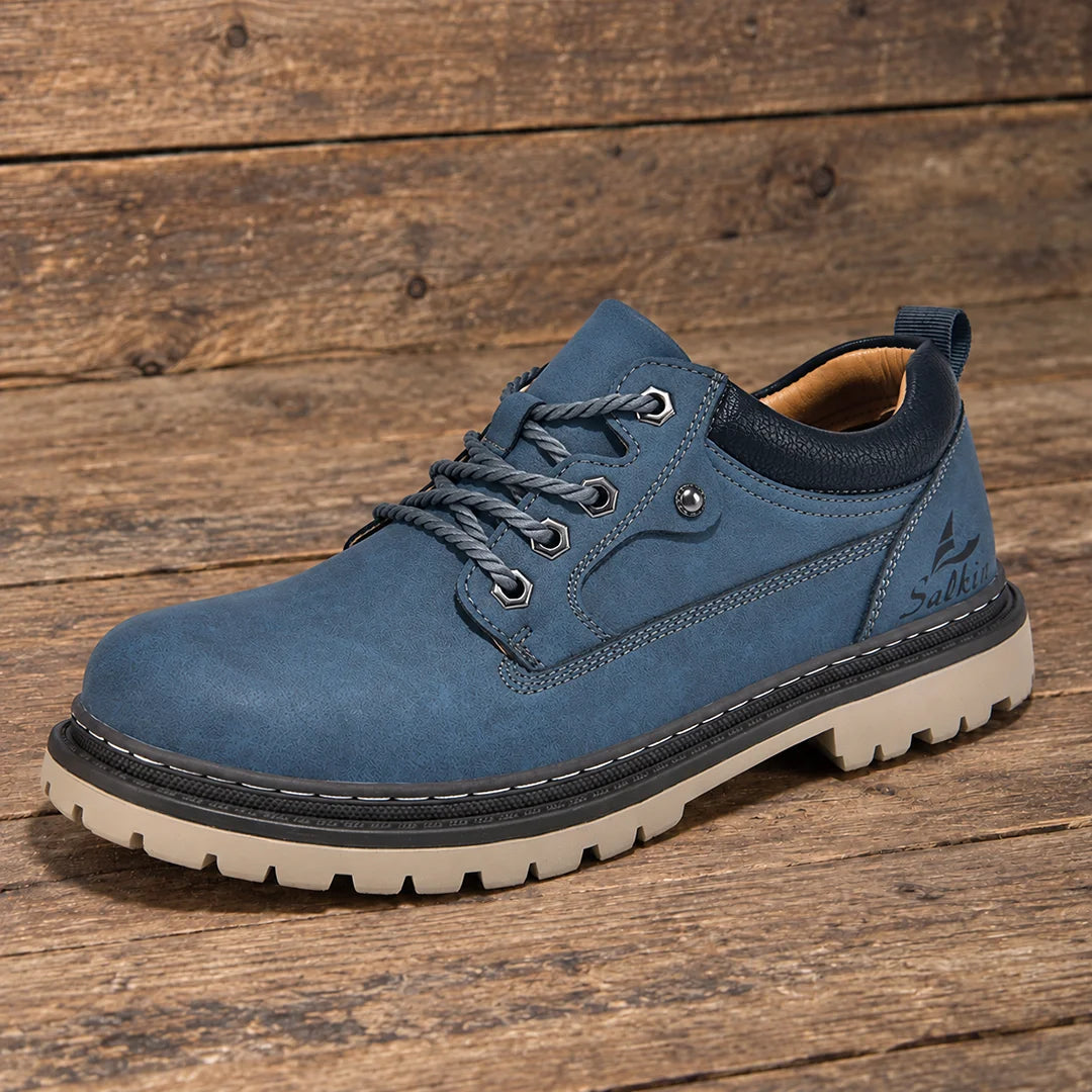 Rugged Lace-Up Panel Shoes