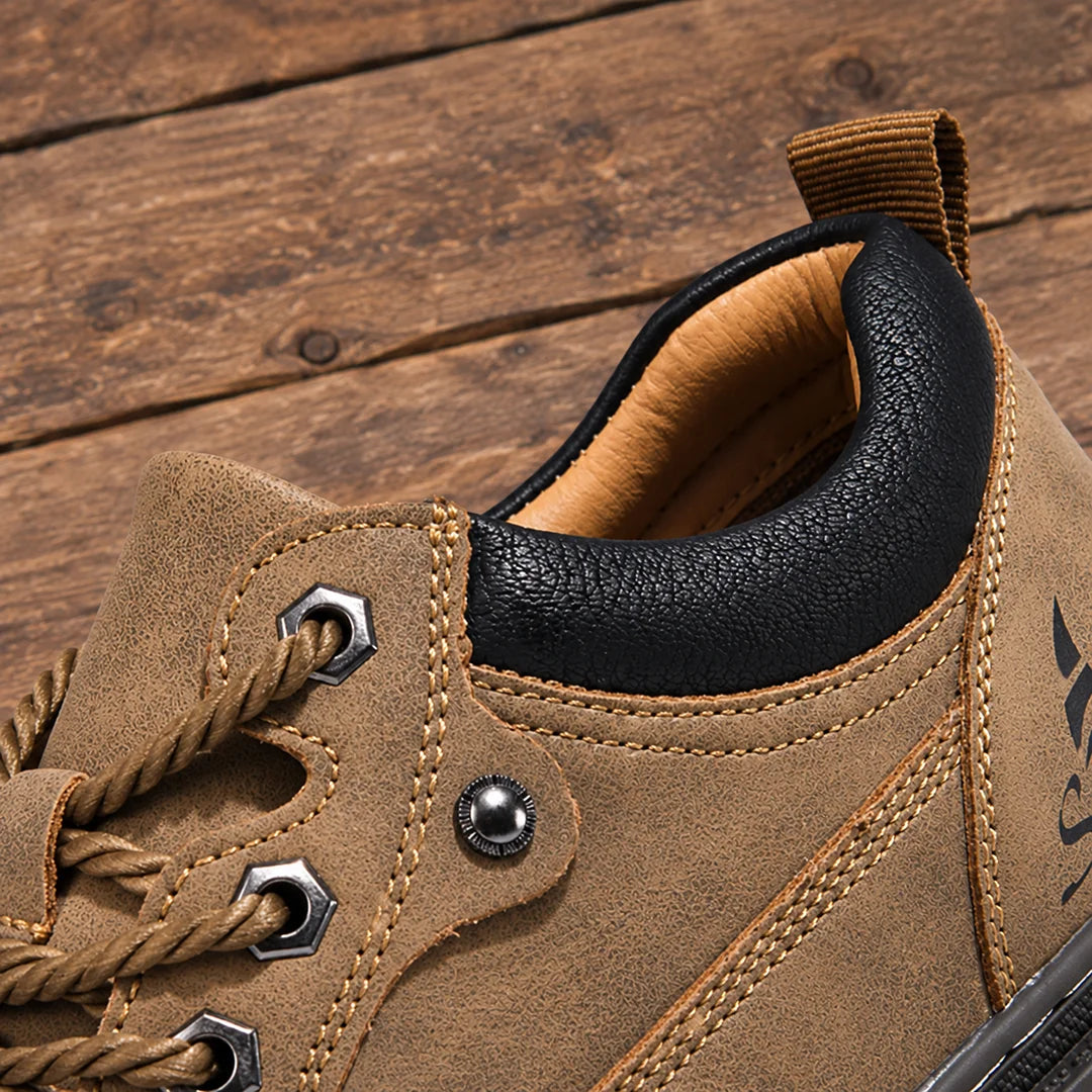 Rugged Lace-Up Panel Shoes