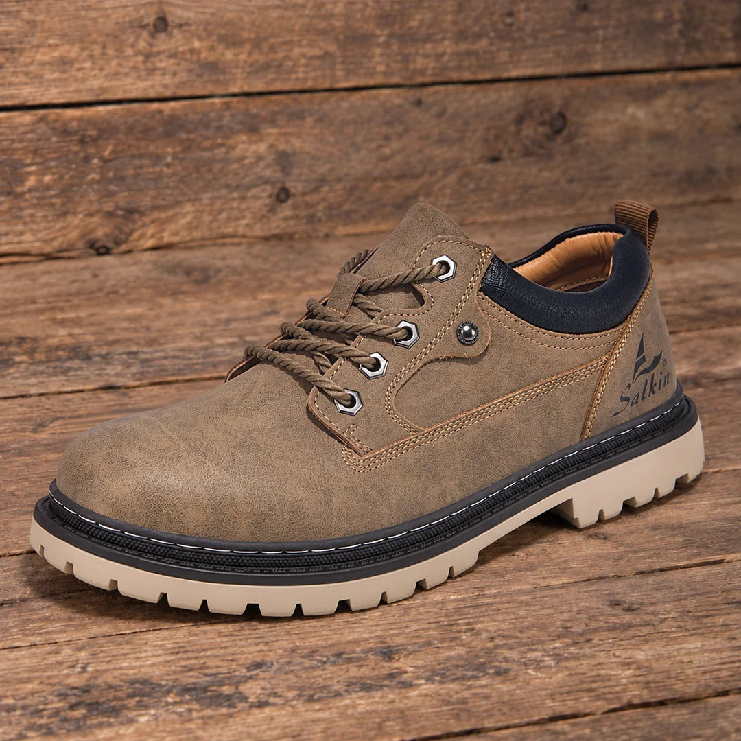 Rugged Lace-Up Panel Shoes