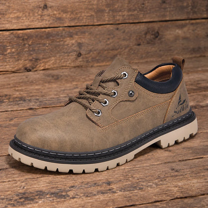 Rugged Lace-Up Panel Shoes