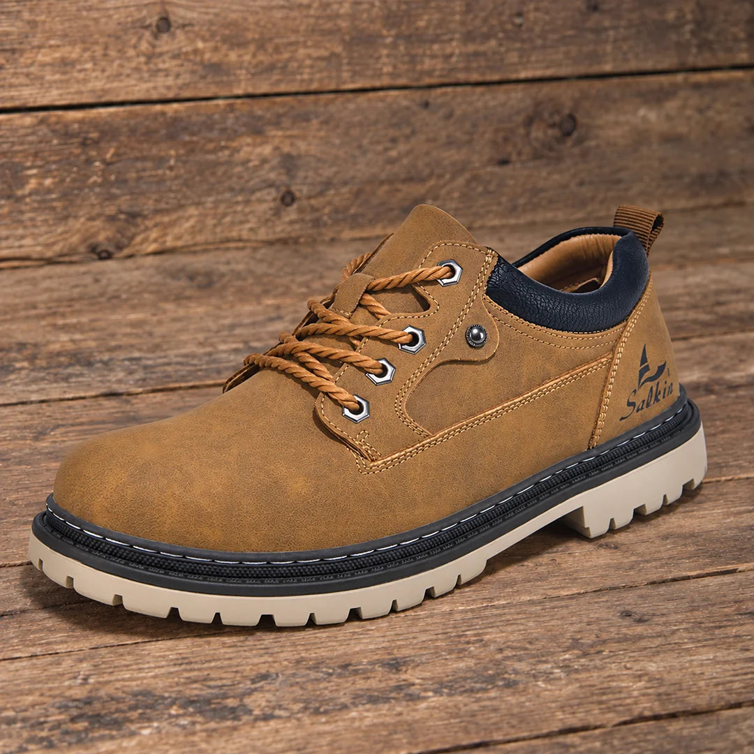 Rugged Lace-Up Panel Shoes