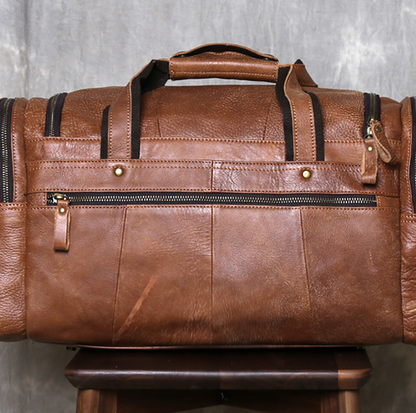 LEATHER DUFFLE TRAVEL BAG